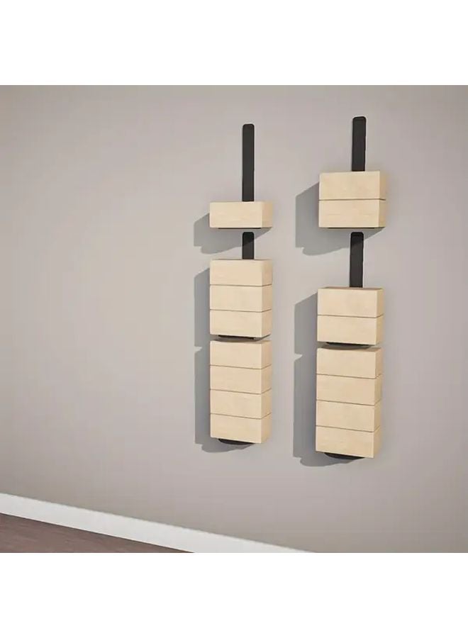 Black Wall Mounted Floating Yoga Block Rack Storage Organizer For Gym Studio - Image 3